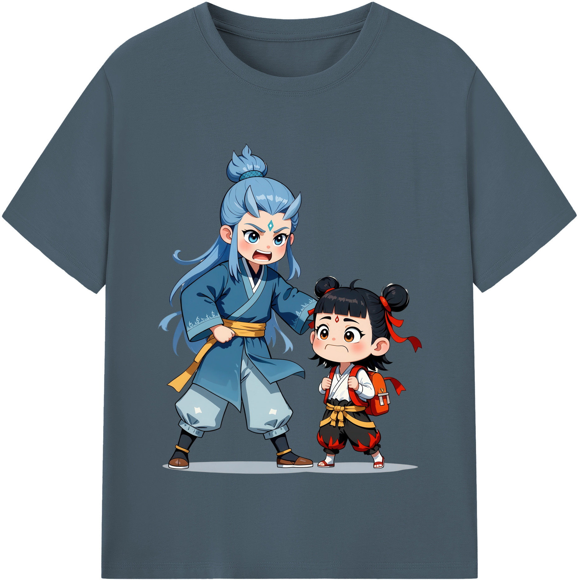 （画像用） Ne Zha 2 ナタ 魔童の大暴れ 綿100％半袖Tシャツ（フロントプリント）